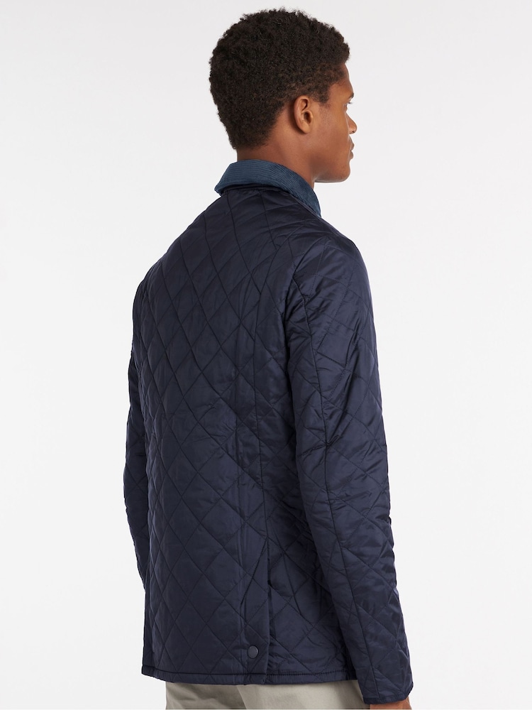 Barbour® Navy Heritage Liddesdale Slim Fit Quilted Jacket - Image 3 of 12