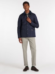 Barbour® Navy Heritage Liddesdale Slim Fit Quilted Jacket - Image 4 of 12
