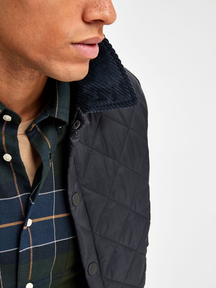 Barbour® Navy Heritage Liddesdale Slim Fit Quilted Jacket - Image 7 of 12