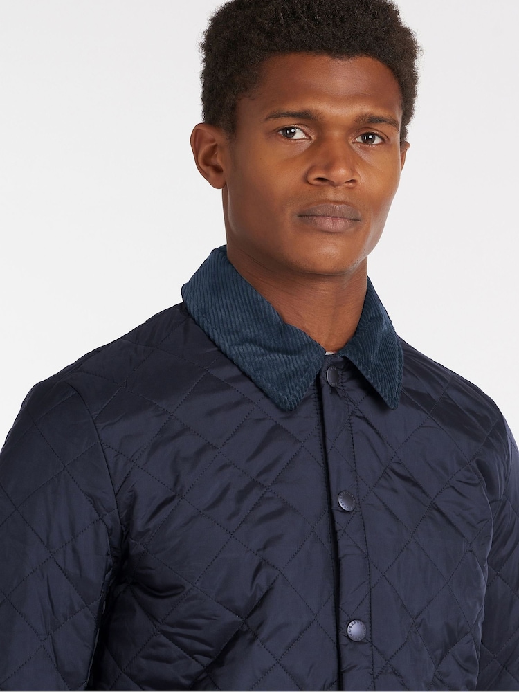 Barbour® Navy Heritage Liddesdale Slim Fit Quilted Jacket - Image 9 of 12