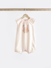 Pink Bunny Baby Vest Rompers 3 Pack - Image 3 of 10