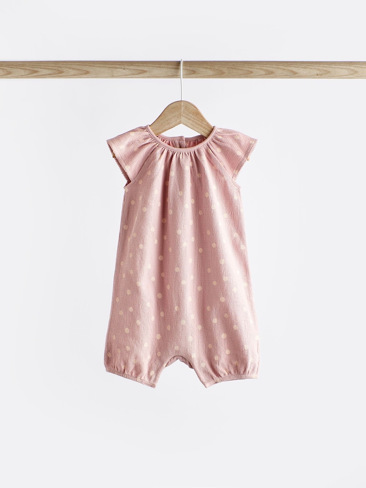 Pink Bunny Baby Vest Rompers 3 Pack - Image 4 of 10