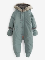 FatFace Green Baby Snowsuit - Image 1 of 10