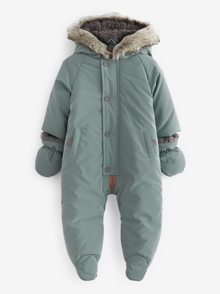 FatFace Green Baby Snowsuit - Image 1 of 10