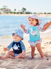 JoJo Maman Bébé Shark Shark Print Swim Nappy - Image 1 of 4
