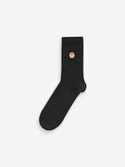 Coffee Embroidered Motif Ankle Socks 4 Pack - Image 3 of 6