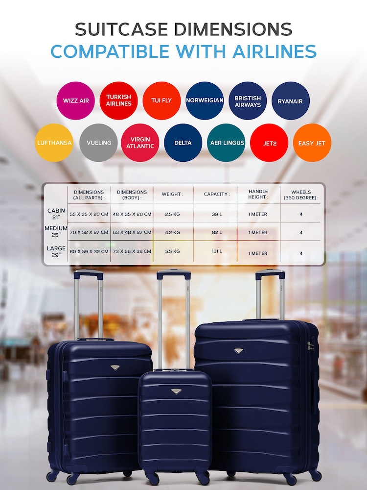 Set Of 2 Large Check-In & Small Carry-On Hardcase Travel Suitcase - Image 2 of 6