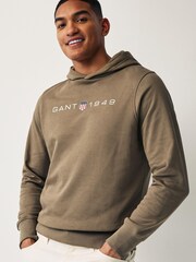 GANT Desert Brown Printed Graphic Hoodie - Image 1 of 4