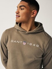 GANT Desert Brown Printed Graphic Hoodie - Image 3 of 4