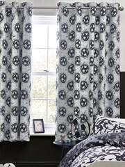 White/Black Football Eyelet Curtains - Image 1 of 4