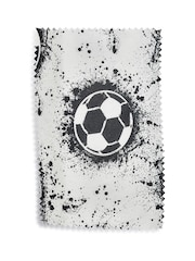 White/Black Football Eyelet Curtains - Image 2 of 4