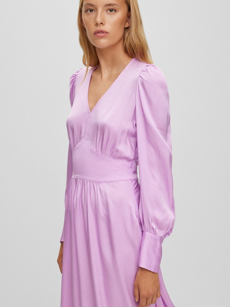 BOSS Pink V-Neck Long Sleeve Knee Length Dress - Image 2 of 4