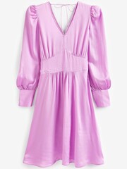 BOSS Pink V-Neck Long Sleeve Knee Length Dress - Image 4 of 4