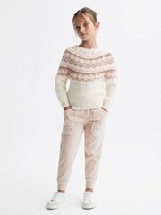 Reiss Pink Blythe Junior Fairisle Pattern Knitted Jumper - Image 3 of 5