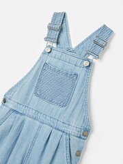 Joules Girls' Madeline Blue Chambray Hotch Potch Dungarees - Image 3 of 5