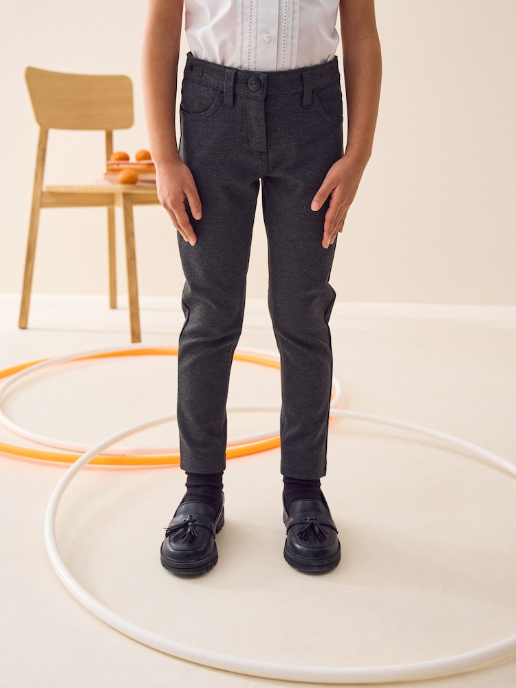 Grey - Jersey Stretch Skinny School Trousers (3-18yrs) - Image 1 of 7 Grey - Jersey Stretch Skinny School Trousers (3-18yrs) - Image 1 of 7
