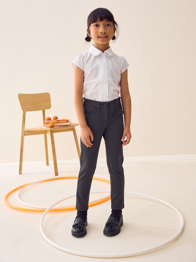 Grey - Jersey Stretch Skinny School Trousers (3-18yrs) - Image 2 of 7 Grey - Jersey Stretch Skinny School Trousers (3-18yrs) - Image 2 of 7