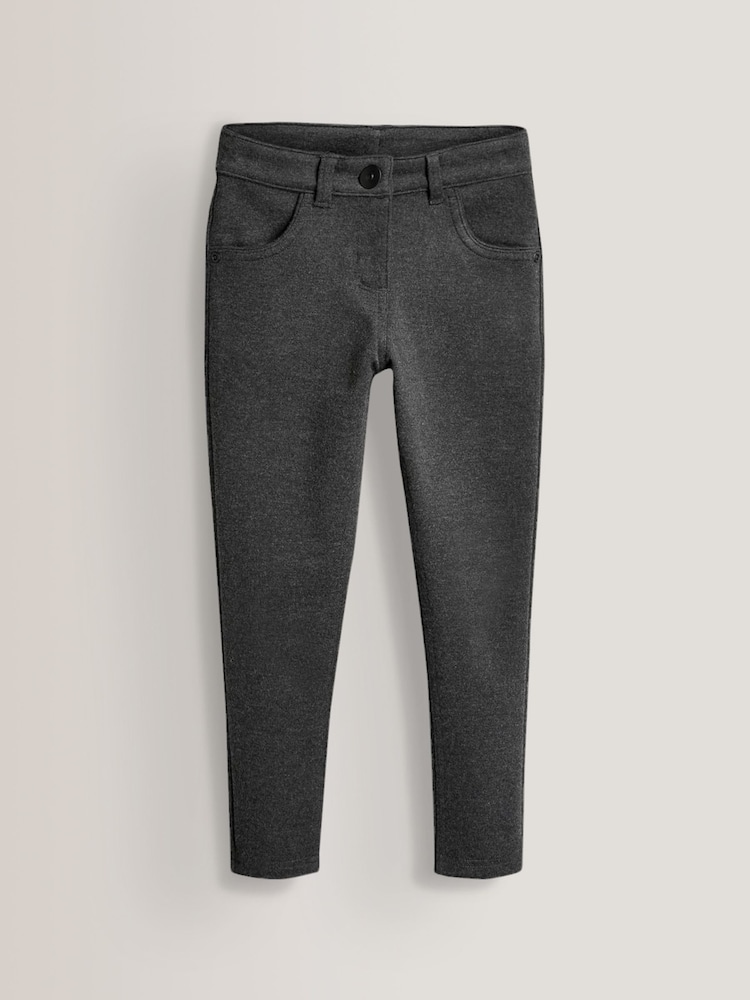 Grey Regular Length Jersey Stretch Skinny School Trousers (3-18yrs) - Image 1 of 1