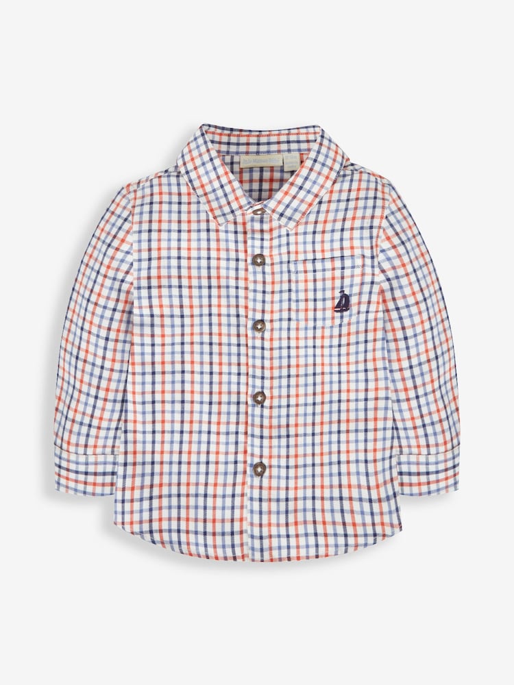 JoJo Maman Bébé Blue Boys' Check Shirt - Image 1 of 3