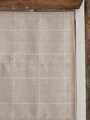 Natural Ready Made Windowpane Check Lined Roman Blind - Image 3 of 6