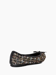Dune London Dark Black Hallo Charm Trim Ballet Shoes - Image 5 of 6