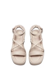 Clarks Natural Leather Alda Cross Sandals - Image 4 of 7