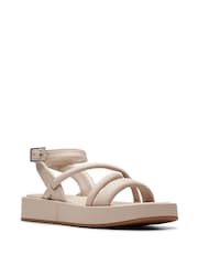 Clarks Natural Leather Alda Cross Sandals - Image 6 of 7
