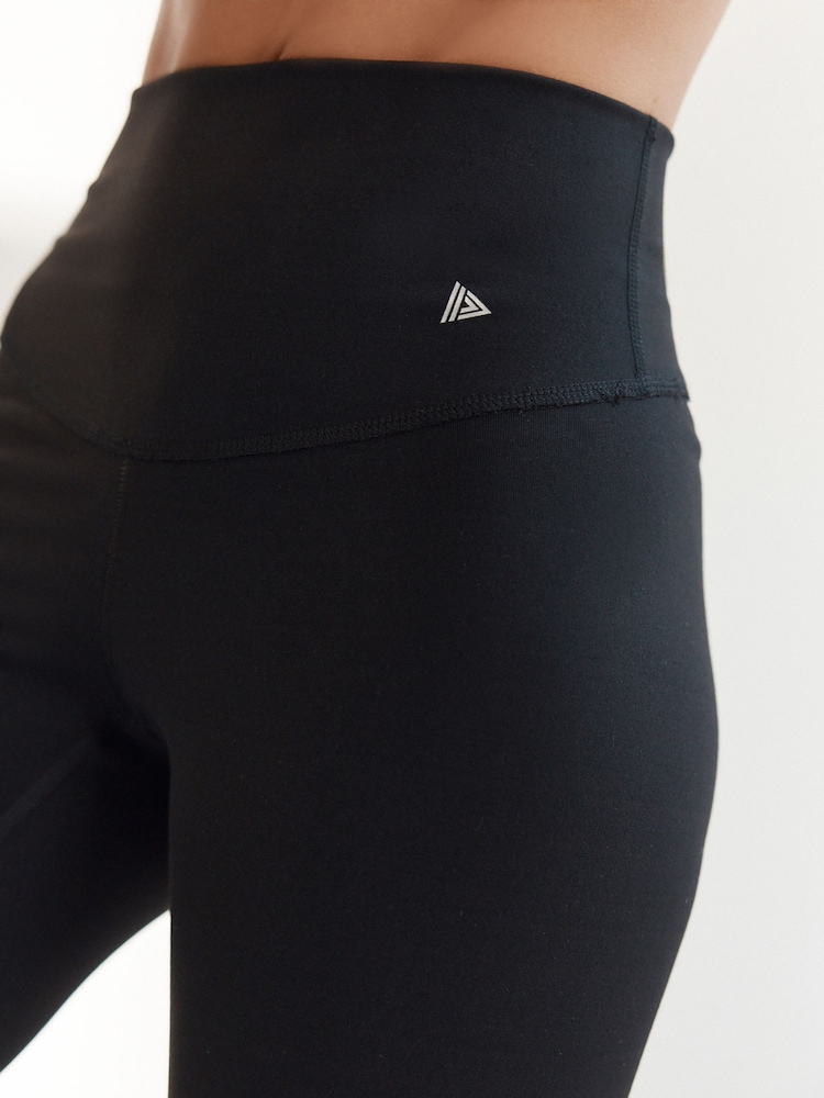 Czarny - Next Active Sports Tummy Control High Waisted Dry Tech Full Length Sculpting Leggings - Image 4 of 5