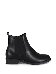Linzi Black Fia Soft Faux Leather Classic Chelsea Boots - Image 2 of 4