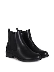 Linzi Black Fia Soft Faux Leather Classic Chelsea Boots - Image 3 of 4