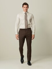 Brown Slim Fit Wool Blend Suit Trousers - Image 2 of 10