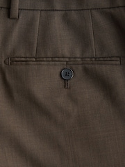 Brown Slim Fit Wool Blend Suit Trousers - Image 9 of 10