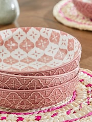 Set of 4 Pink Palermo Patterned Pasta Bowls - Image 2 of 3