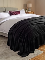 Black Plush Fleece Throw - Image 1 of 4
