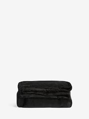 Black Plush Fleece Throw - Image 3 of 4