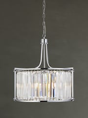 Searchlight Chrome Mystic 5 Light Drum Ceiling Light Pendant - Image 1 of 3