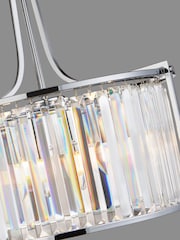 Searchlight Chrome Mystic 5 Light Drum Ceiling Light Pendant - Image 3 of 3