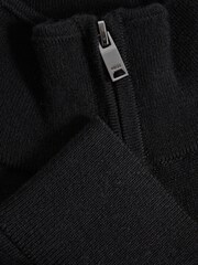 Reiss Black Blackhall Merino Wool Half-Zip Funnel Neck Jumper - Image 6 of 7