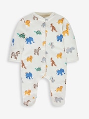 JoJo Maman Bébé Blue 2-Piece Safari Sleepsuit & Jacket Set - Image 3 of 6