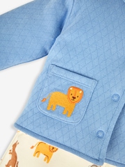 JoJo Maman Bébé Blue 2-Piece Safari Sleepsuit & Jacket Set - Image 5 of 6