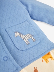 JoJo Maman Bébé Blue 2-Piece Safari Sleepsuit & Jacket Set - Image 6 of 6