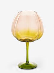 Rockett St George Green/Blush Pink Deco Flower Glass Set of 2 Gin Glasses - Image 2 of 2