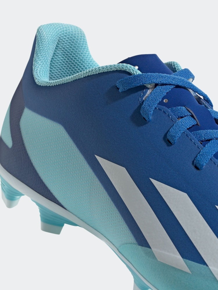adidas Blue/White Adult Sport X Crazyfast4 Flexible Ground Boots - Image 10 of 10