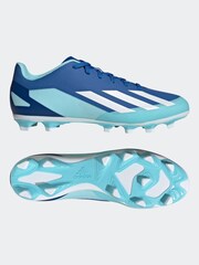 adidas Blue/White Adult Sport X Crazyfast4 Flexible Ground Boots - Image 5 of 10