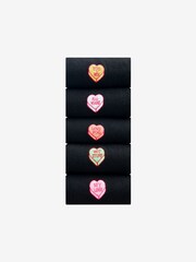 Black Valentine's Day Fun Embroidered Socks 5 Pack - Image 1 of 6