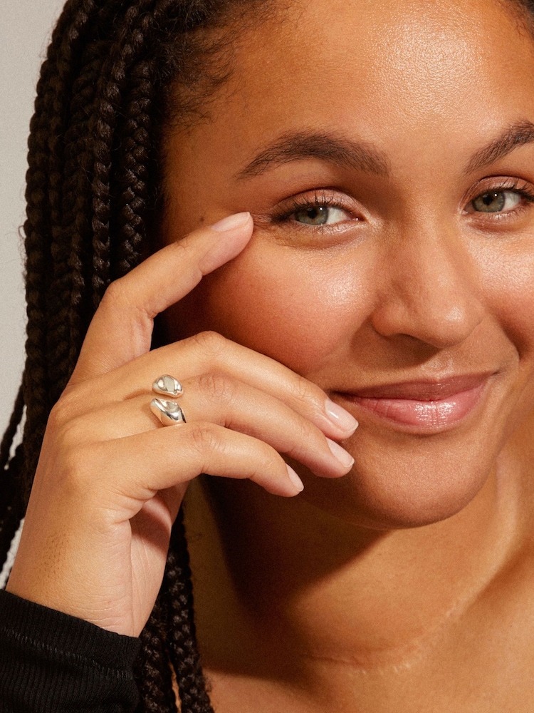 PILGRIM Silver Tone Chantal Recycled Adjustable Ring - Image 3 of 3