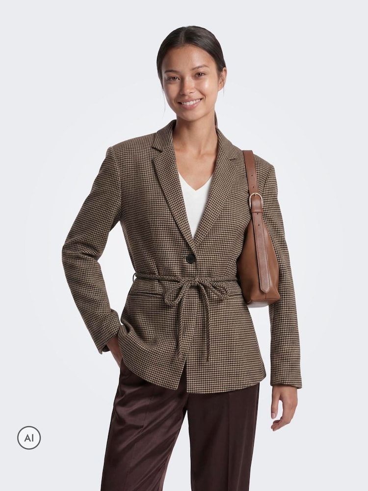 ONLY Belted Check Blazer - Obrázek 1 z 7