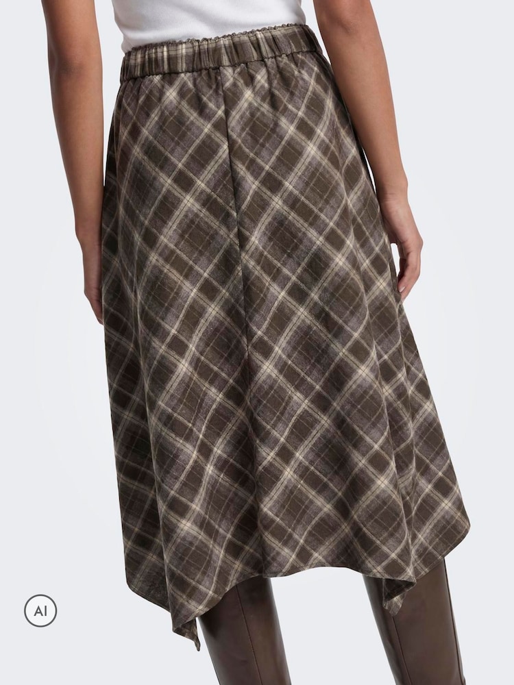 ONLY Long Asymmetric Check Skirt - Image 2 de 7