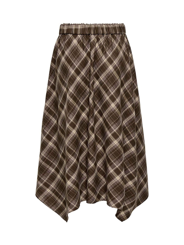 ONLY Long Asymmetric Check Skirt - Image 7 de 7