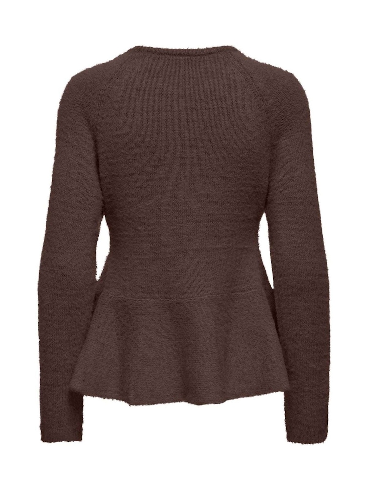 ONLY Peplum Round Neck Knitted Pullover Jumper - Image 7 de 7